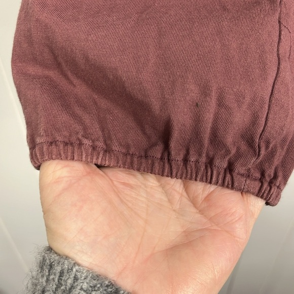 Roaman’s Womens Top M Eggplant/Cream Pullover Smocking Embroidery Square Neck - Picture 5 of 12